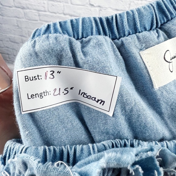 Jessica Simpson Denim Wide Leg Jumpsuit Sz Small - Picture 8 of 8